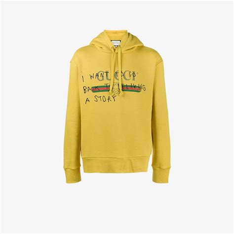 fake yellow gucci hoodie|gucci distressed hoodie.